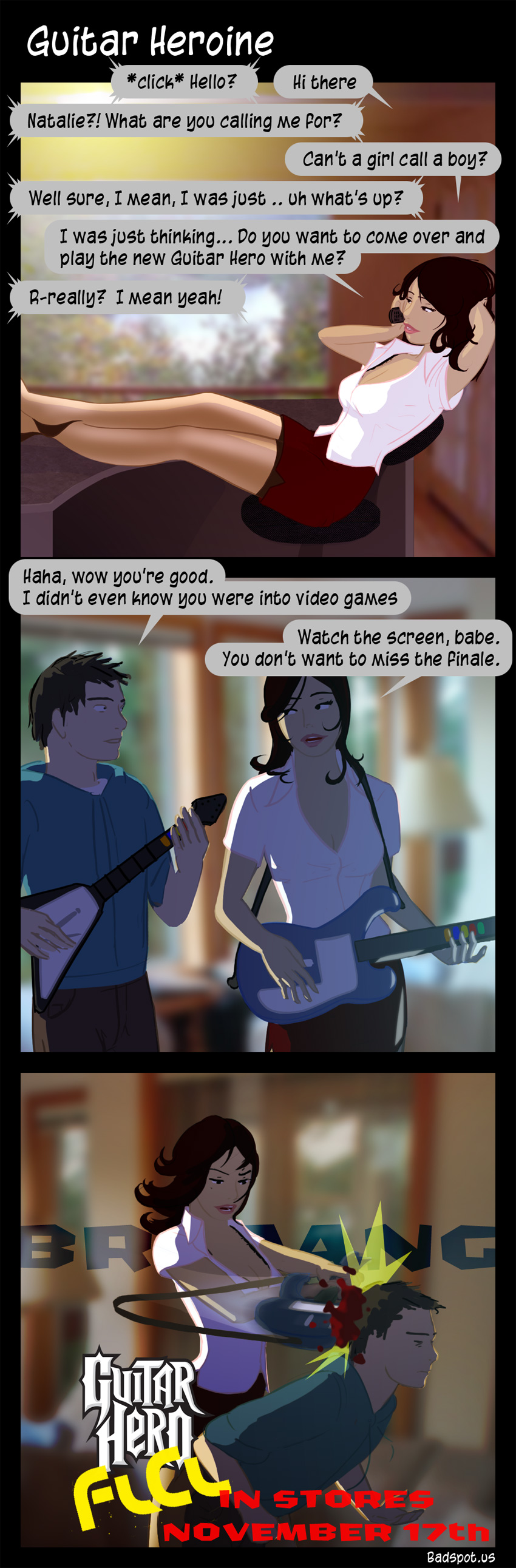 Comic Guitar Heroine