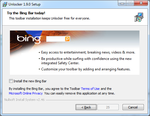 Dont want our shitty toolbar wait 30 seconds
