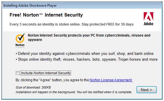 Shockwave Update Spam